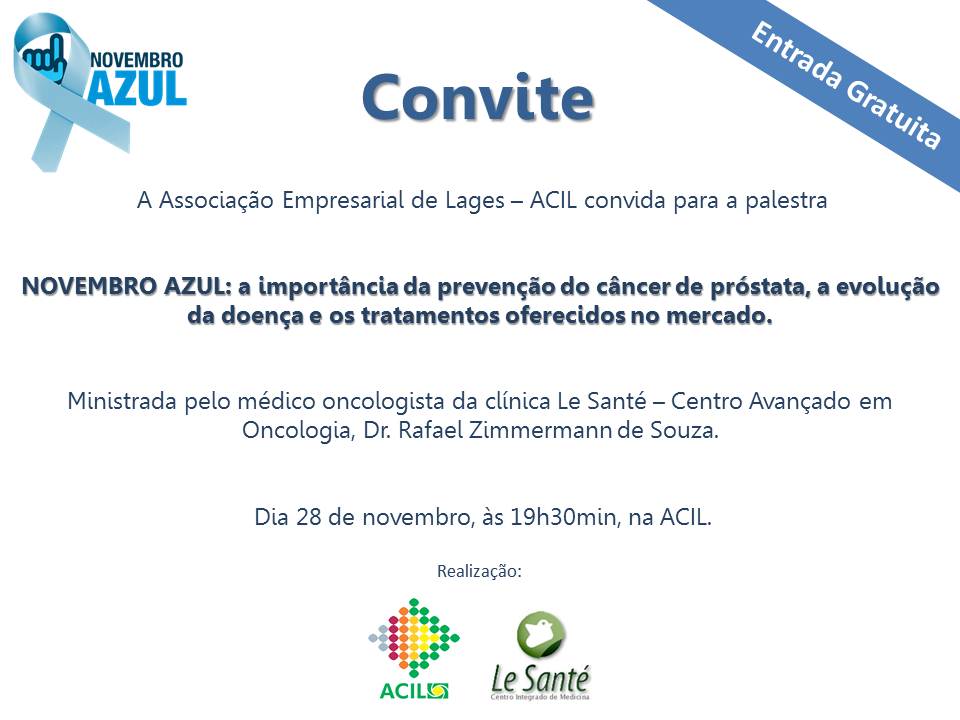 ACIL e Le Santé promovem palestra sobre NOVEMBRO AZUL